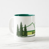 Olympischer Nationalpark Grüne Streifen Zweifarbige Tasse (Vorderseite Links)