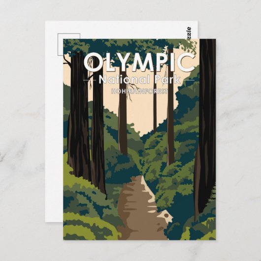 Olympischer Nationalpark Hoch Regenwald Vintag Postkarte (Vorne/Hinten)