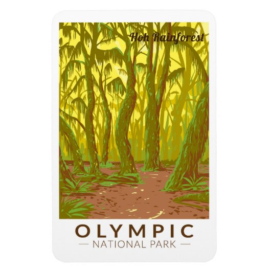 Olympischer Nationalpark Hoh Rainforest Art Magnet (Vertikal)