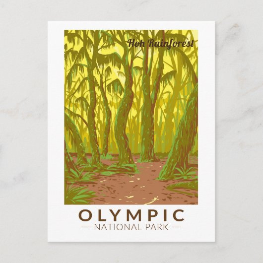 Olympischer Nationalpark Hoh Rainforest Art Postkarte (Vorderseite)