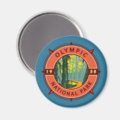 Olympischer Nationalpark Hoh Rainforest Retro Komp Magnet (Vorderseite/Rückseite)