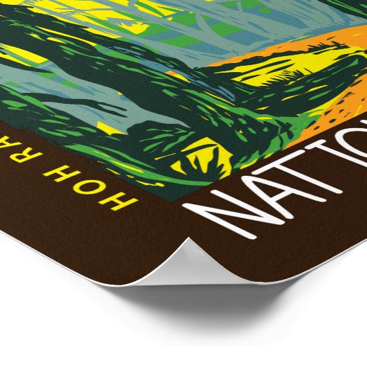 Olympischer Nationalpark Hoh Regenwald erschüttert Poster (Ecke)