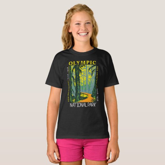 Olympischer Nationalpark Hoh Regenwald erschüttert T-Shirt (Vorne ganz)