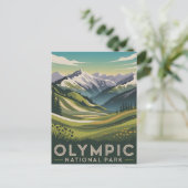 Olympischer Nationalpark Hurricane Ridge Retro Tra Postkarte (Stehend Vorderseite)