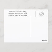 Olympischer Nationalpark Hurricane Ridge Travel Fo Postkarte (Rückseite)