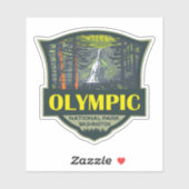 Olympischer Nationalpark Illustration Retro Aufkleber (Blatt)