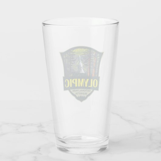 Olympischer Nationalpark Illustration Retro Glas (Rückseite)