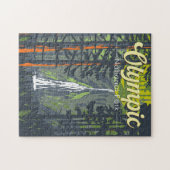 Olympischer Nationalpark Illustration Retro Puzzle (Horizontal)