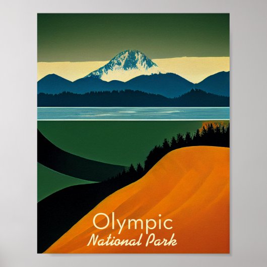 Olympischer Nationalpark Minimalistisch Poster (Vorne)
