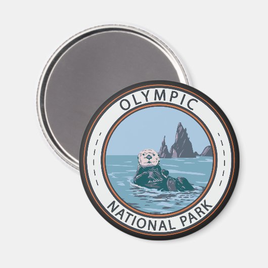 Olympischer Nationalpark Otter Circle Magnet (Vorderseite/Rückseite)