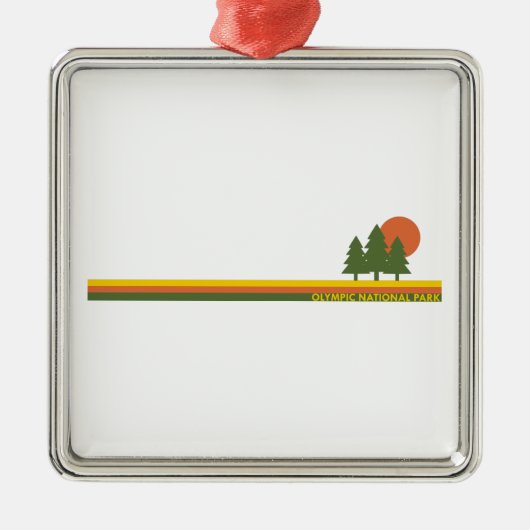 Olympischer Nationalpark Pine Trees Ornament Aus Metall (Vorne)