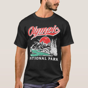 Olympischer Nationalpark Retro 80er Berge Grafik T-Shirt