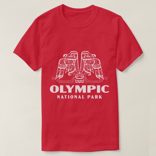 Olympischer Nationalpark Retro Bird Wordmark White T-Shirt (Design vorne)