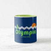 Olympischer Nationalpark Retro Zweifarbige Tasse (Mittel)