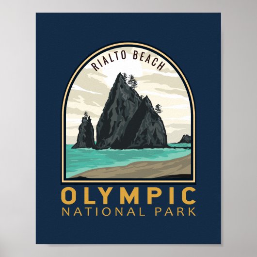 Olympischer Nationalpark Rialto Beach Vintages Emb Poster (Vorne)