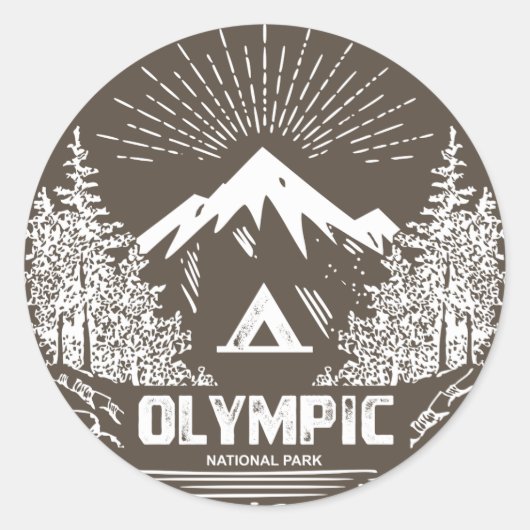 Olympischer Nationalpark Runder Aufkleber (Vorderseite)