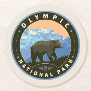 Olympischer Nationalpark Runder Pappuntersetzer