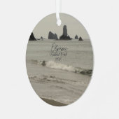 Olympischer Nationalpark Seascape-Foto Ornament Aus Metall (Vorderseite links)
