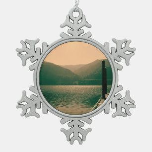 Olympischer Nationalpark, U.S.A. Schöne Landschaft Schneeflocken Zinn-Ornament