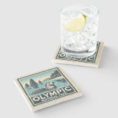 Olympischer Nationalpark-Untersetzer Steinuntersetzer (Seitenansicht)