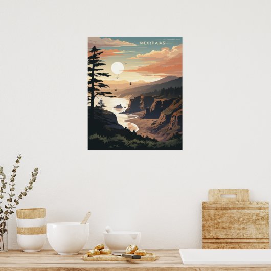 Olympischer Nationalpark Vector Illustrations-Post Poster (Küche)