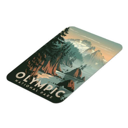 Olympischer Nationalpark Vintag Magnet (Linke Seite)