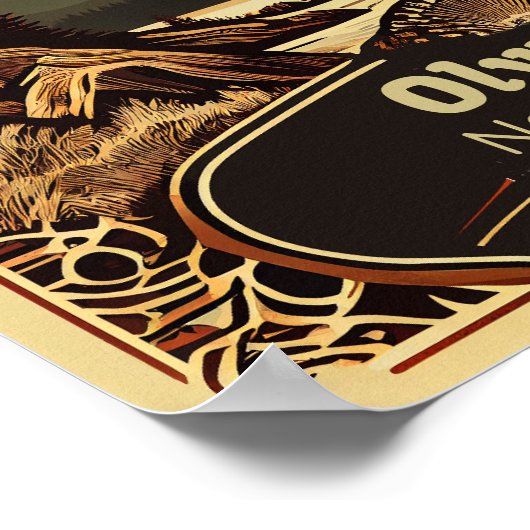 Olympischer Nationalpark Vintag Poster (Ecke)