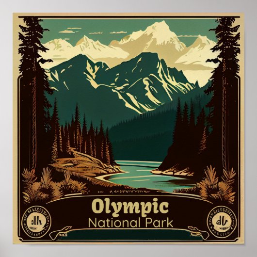 Olympischer Nationalpark Vintag Poster (Vorne)