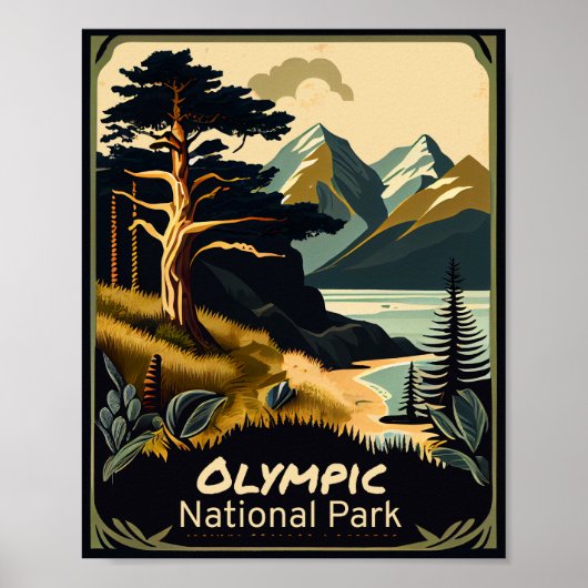 Olympischer Nationalpark Vintag Poster (Vorne)