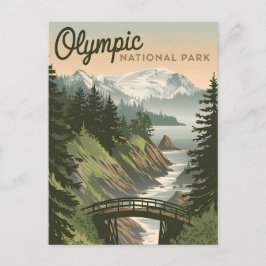 Olympischer Nationalpark Vintag Postkarte