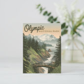 Olympischer Nationalpark Vintag Postkarte (Stehend Vorderseite)