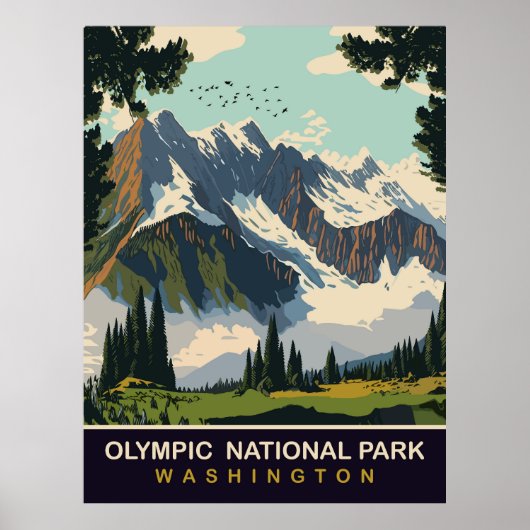 Olympischer Nationalpark, WA, Reisen Poster (Vorne)
