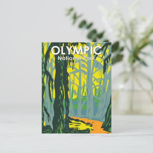 Olympischer Nationalpark Washington Hoh Rainforest Postkarte (Stehend Vorderseite)