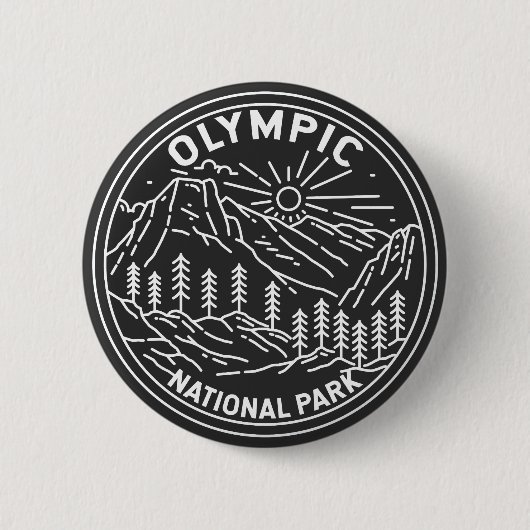 Olympischer Nationalpark Washington Monoline  Button (Vorderseite)