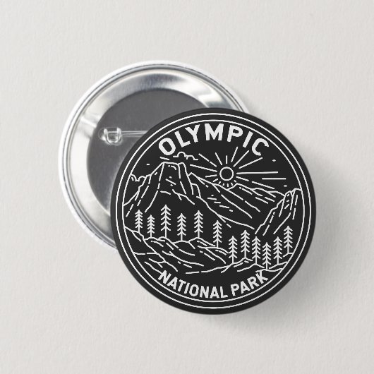 Olympischer Nationalpark Washington Monoline Button (Vorne & Hinten)