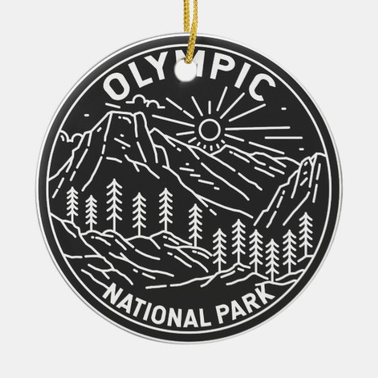 Olympischer Nationalpark Washington Monoline Keramik Ornament (Vorne)