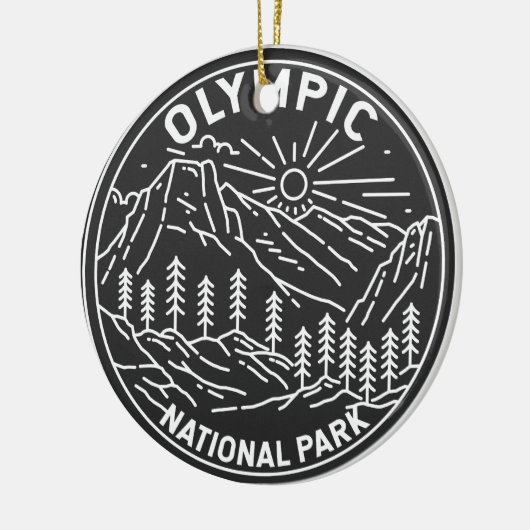 Olympischer Nationalpark Washington Monoline Keramik Ornament (Links)