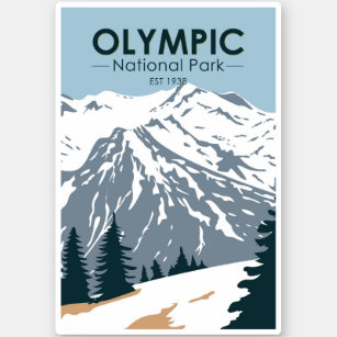 Olympischer Nationalpark Washington Retro Aufkleber