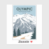 Olympischer Nationalpark Washington Retro Aufkleber (Blatt)