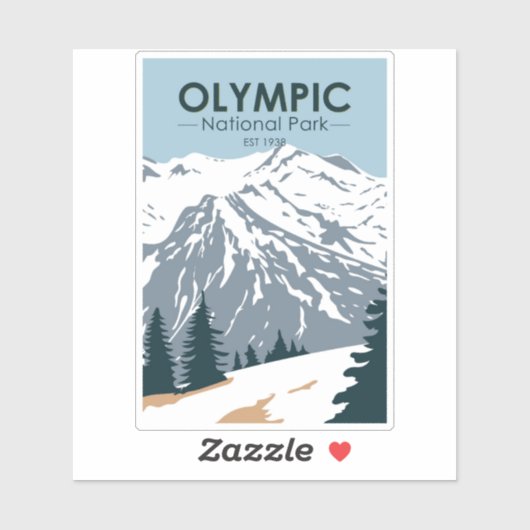 Olympischer Nationalpark Washington Retro Aufkleber (Blatt)