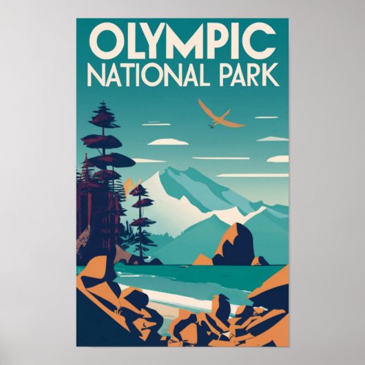 Olympischer Nationalpark Washington Rocky Beach Poster (Vorne)