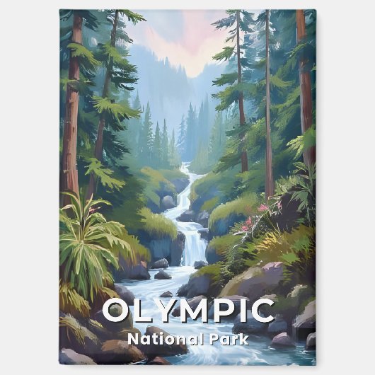 Olympischer Nationalpark | Washington Travel Art Magnet (Vorderseite)
