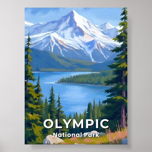 Olympischer Nationalpark | Washington Travel Paint Poster (Vorne)