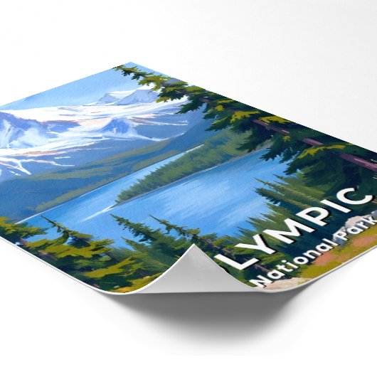 Olympischer Nationalpark | Washington Travel Paint Poster (Ecke)