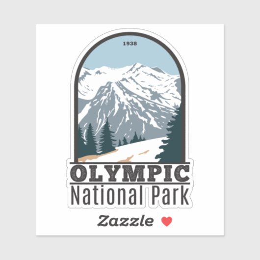Olympischer Nationalpark Washington Vintag Aufkleber (Blatt)