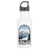 Olympischer Nationalpark Washington Vintag Edelstahlflasche (Vorderseite)