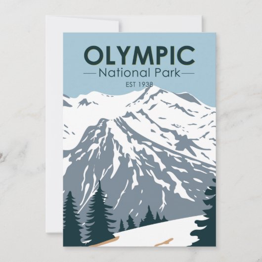 Olympischer Nationalpark Washington Vintag Feiertagskarte (Vorderseite)