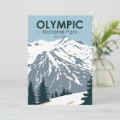 Olympischer Nationalpark Washington Vintag Feiertagskarte (Stehend Vorderseite)