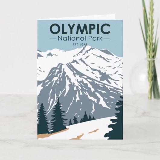 Olympischer Nationalpark Washington Vintag Karte (Vorderseite)