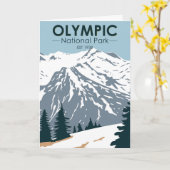 Olympischer Nationalpark Washington Vintag Karte (Gelbe Blume)